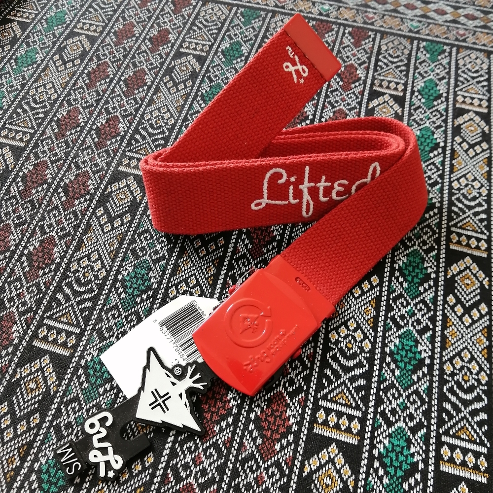 LRG Y2K Red Web Belt S/M NWT